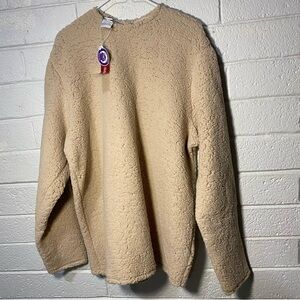 Fuzzy Sheep Looking Longsleeve Shirt Adult Unisex Large White Halloween Furry